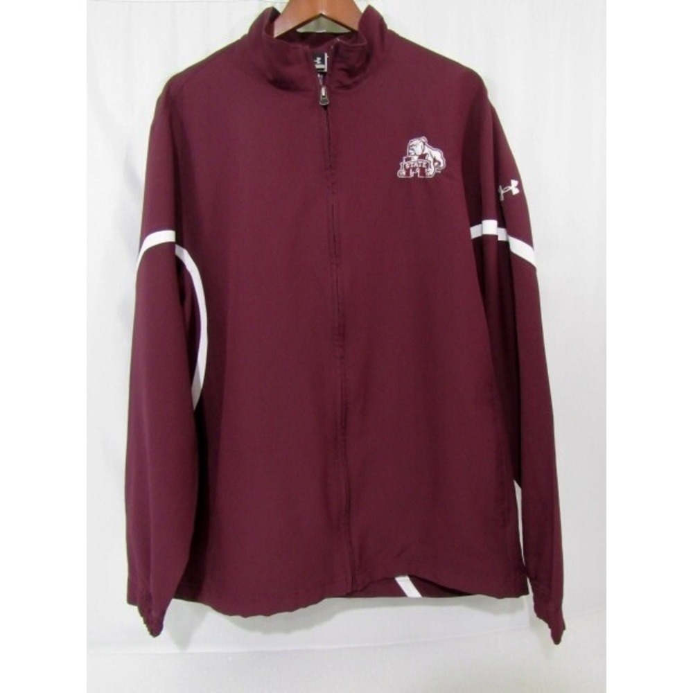 Mississippi St‎ Bulldogs Under Armour Mens Full Zip Red Sz XL Training Jacket